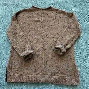 Beautiful JJill Brown with Blue Fleck Textured Sweater - Size S - Like New